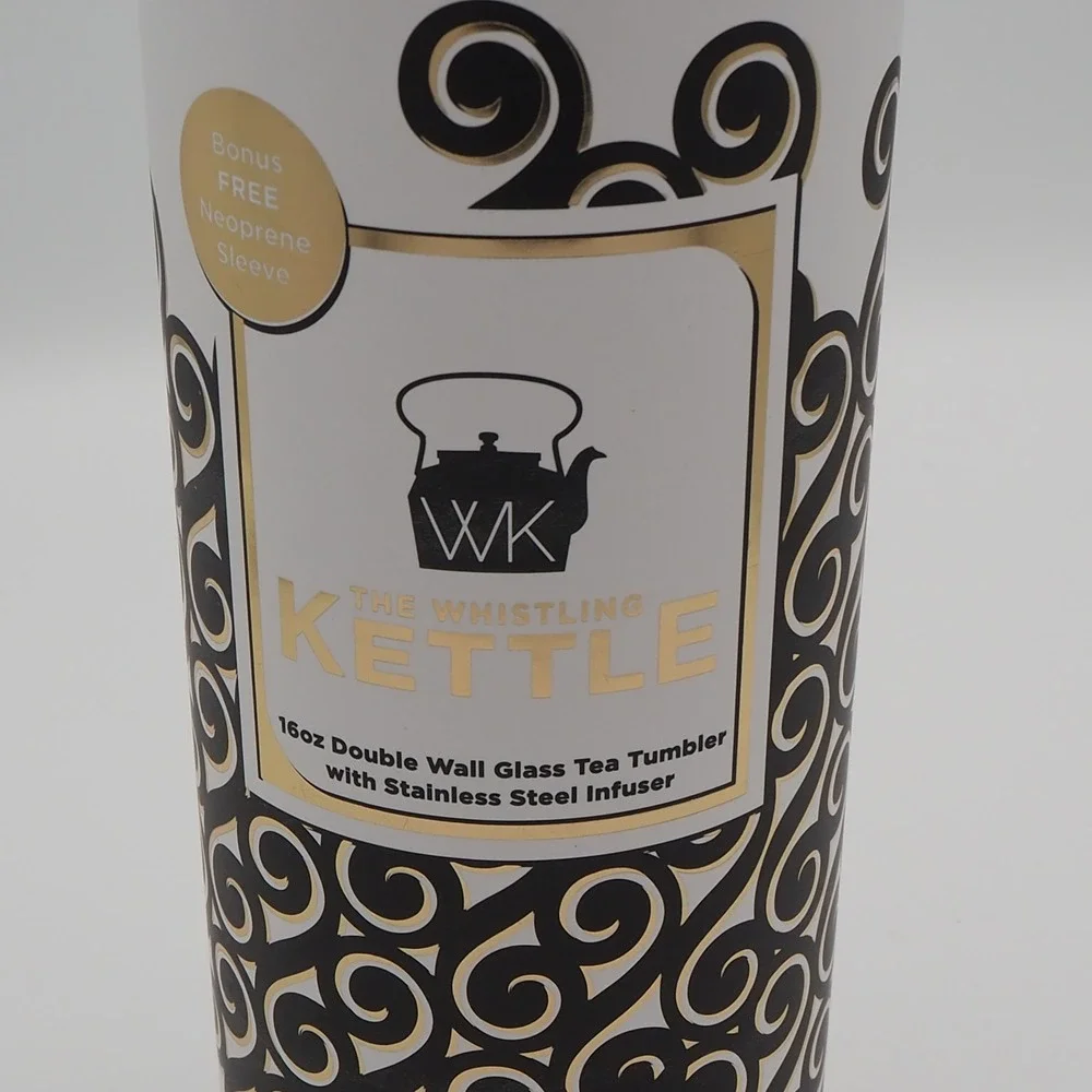 Whistling Kettle Tea Tumbler 16oz Double Wall Glass Tea Tumbler Infuser Koi Fish